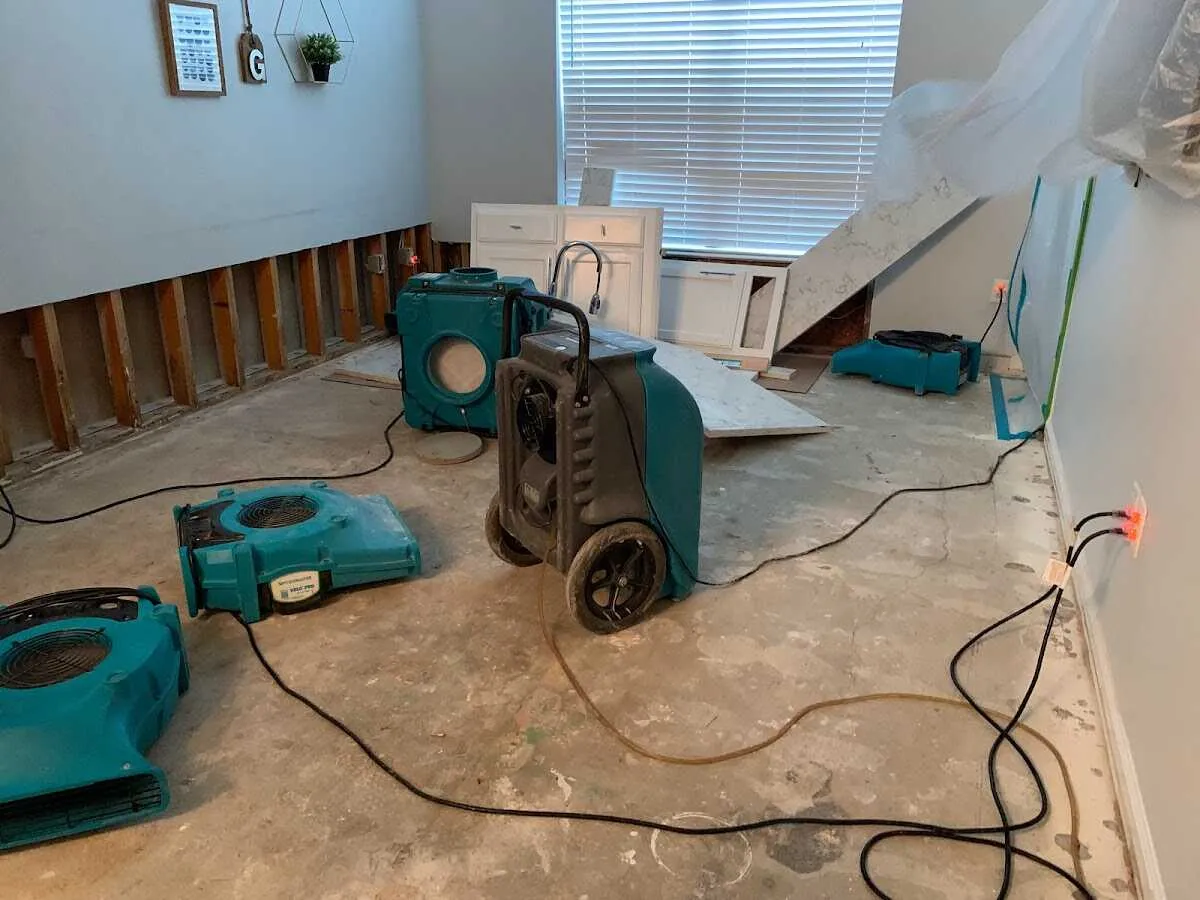 Dehumidifier in flood-cut room for Water Extraction & Removal in Ellisville